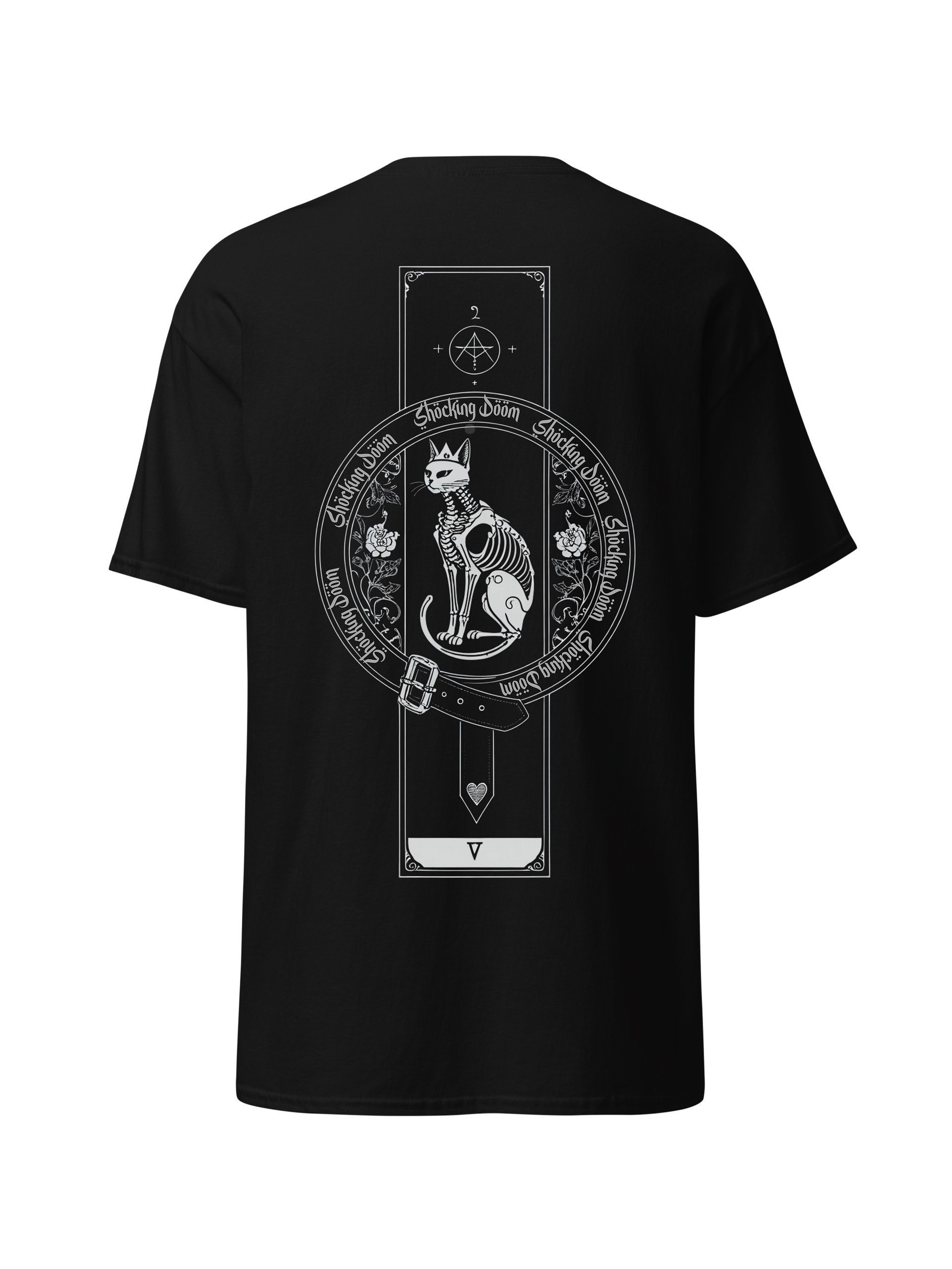 Catacomb King – Skeleton Cat Graphic T-Shirt | Occult Gothic Streetwear | Unisex Cotton Tee product image (9)
