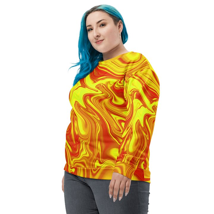Sweatshirt - Yellow and Red Digital Fluid Art product image (2)