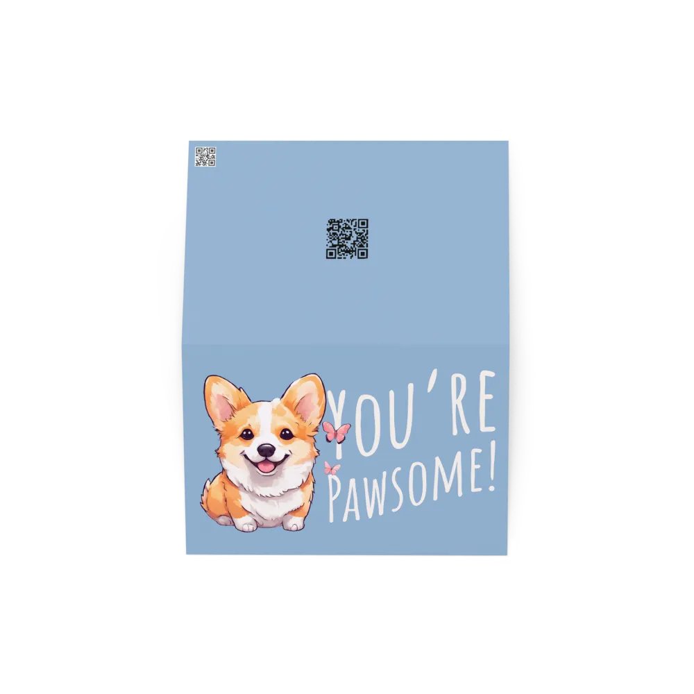 Pawsitively 'You're Pawsome' Corgi Greeting Card product image (4)