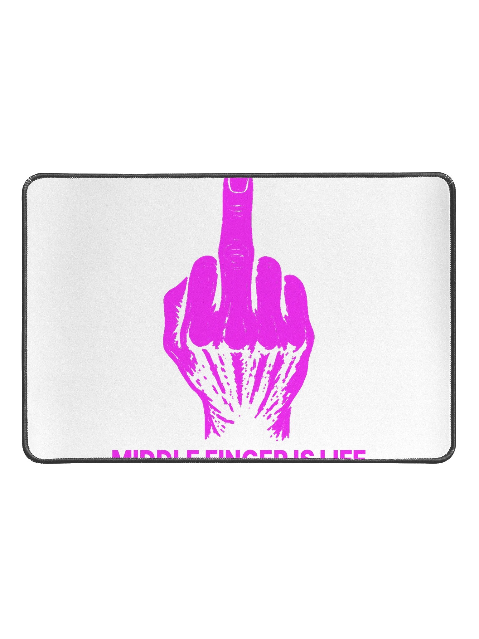 No ShopCo Middle Finger Desk Mat 12 x 18 - Fuchsia Artwork product image (1)