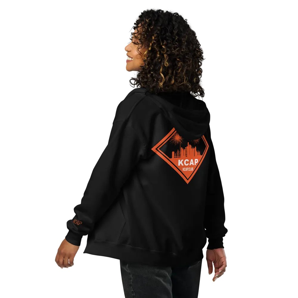 Zip Up Hoodie - Orange Logo product image (7)