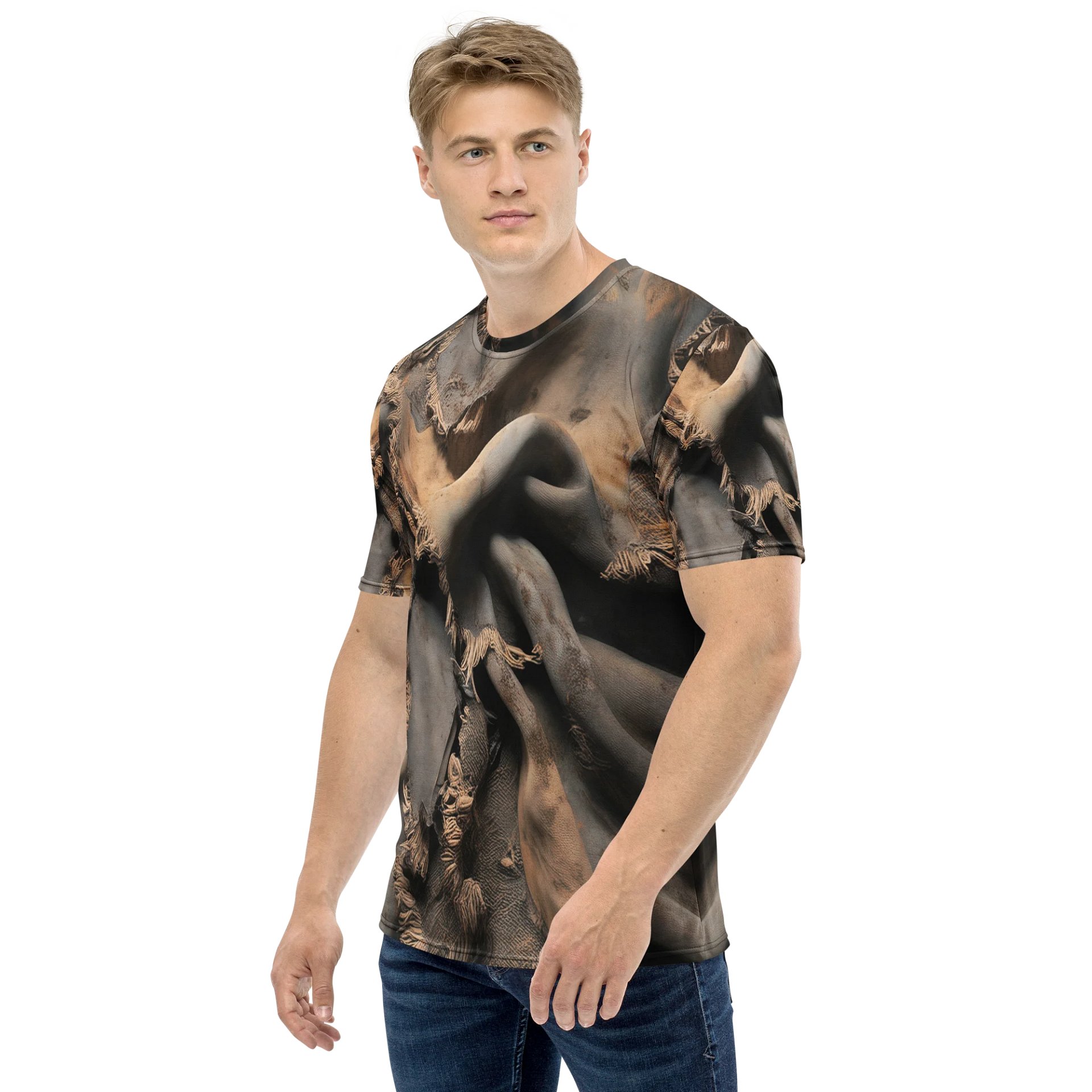 Worn Canvas Texture Tee - Distressed Vintage Style product image (1)