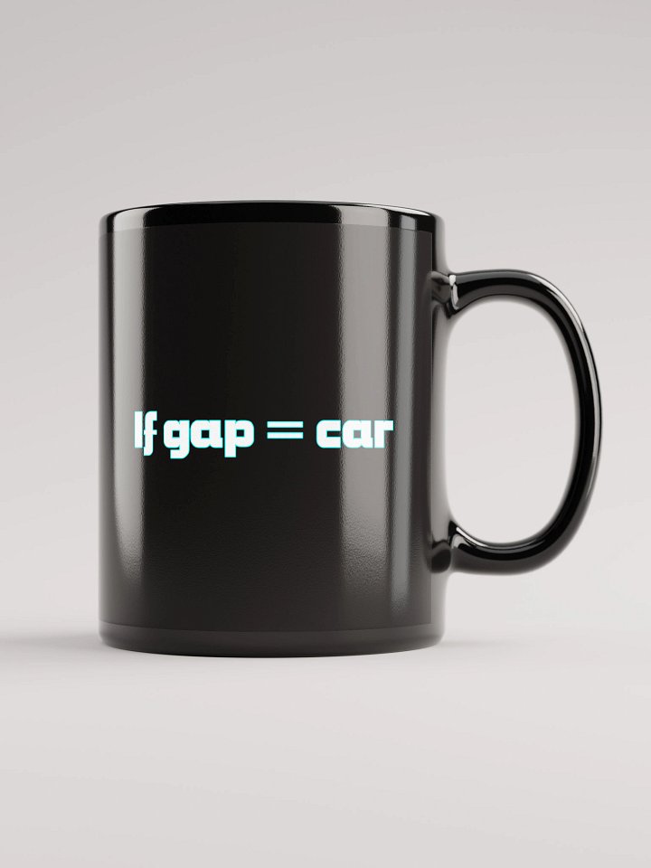 Cool Sheep Black Mug "If gap = car" product image (1)