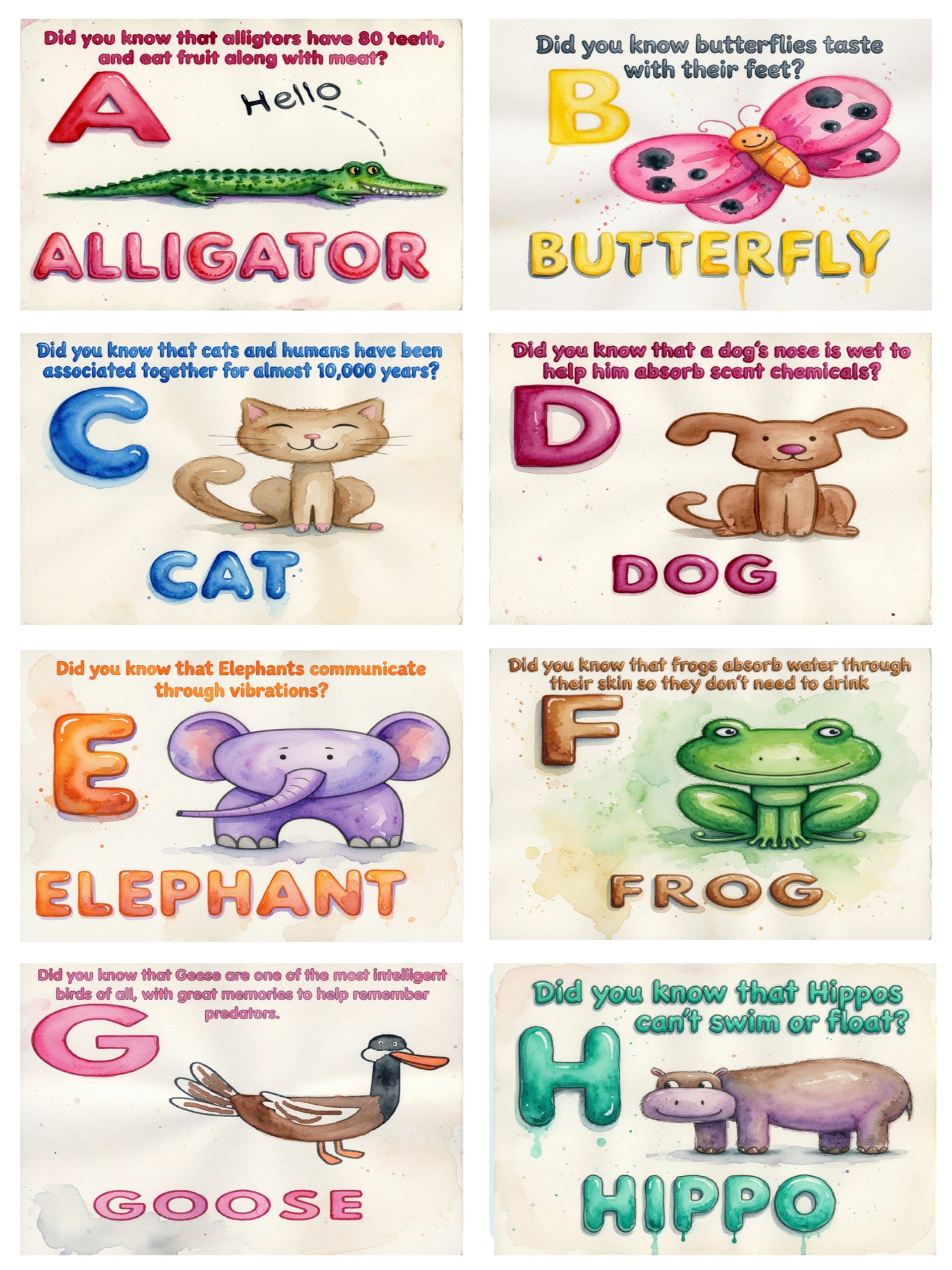 Did You Know A–Z Animal Flash Cards | Fun Facts & ABC Learning product image (3)