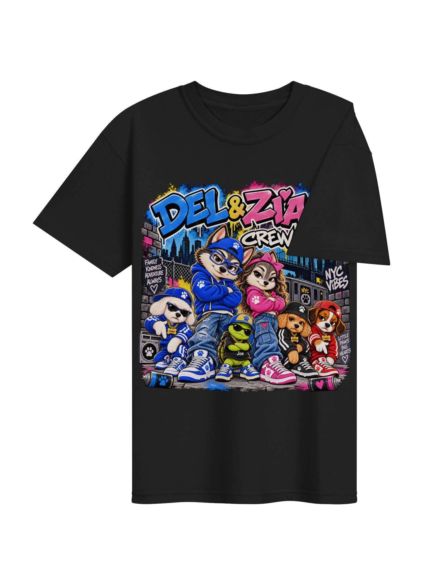 Del & Ziah Crew – 90s NYC Street Style Tee product image (4)