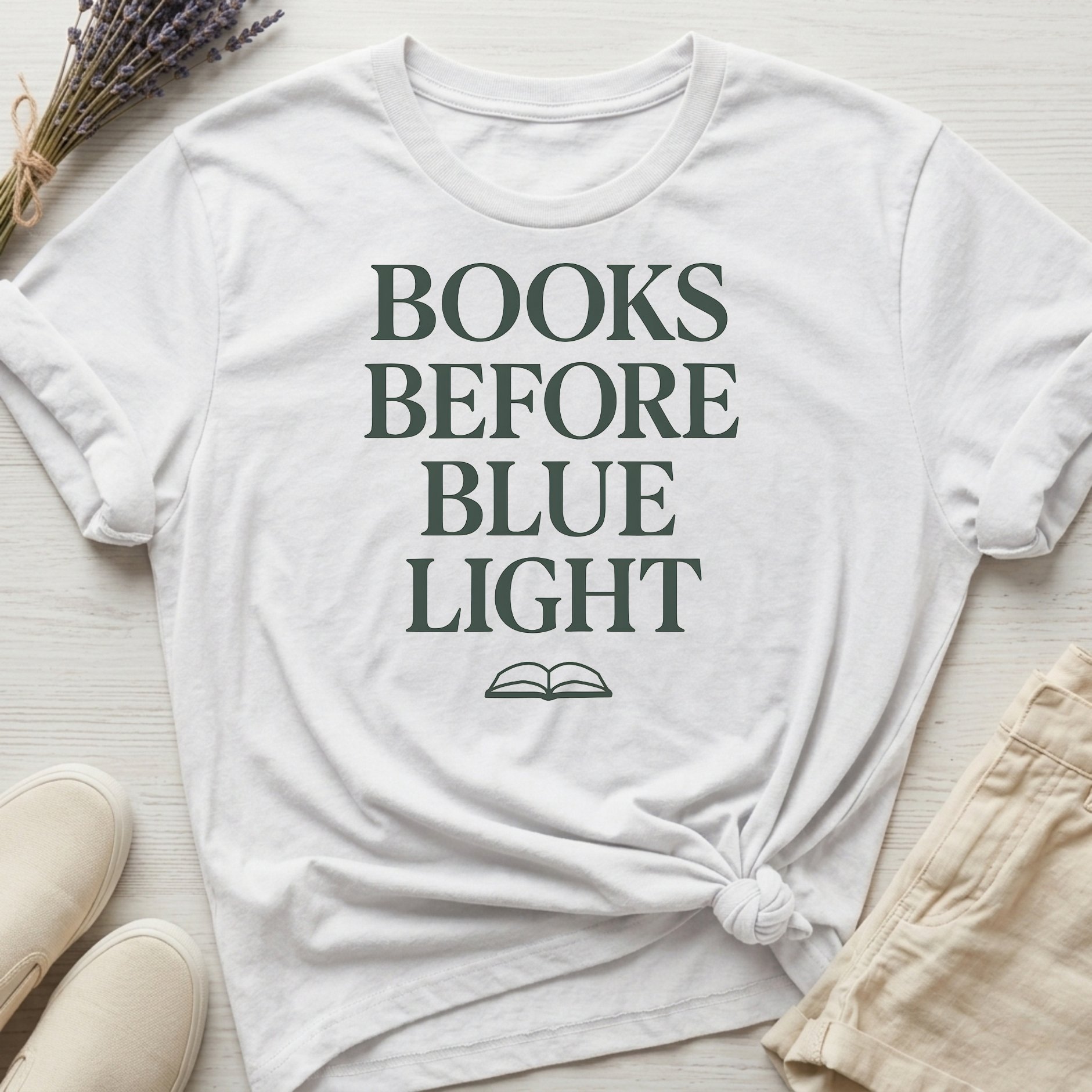 Books Before Blue Light Organic T-Shirt product image (1)