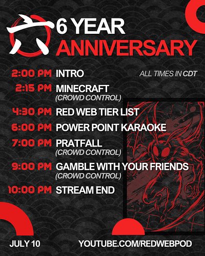 Hey y'all! Here's an updated graphic with our schedule for tomorrow's live stream event! We'll be playing Pratfall and Gamble...