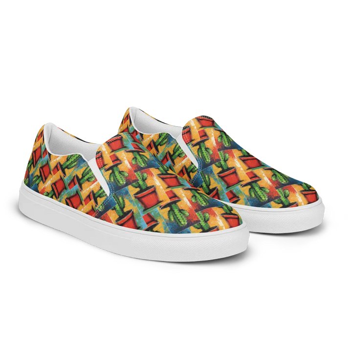 🌵 Women's Slip-On Canvas Shoes – Cactus Print for a Trendy Desert Vibe! product image (2)