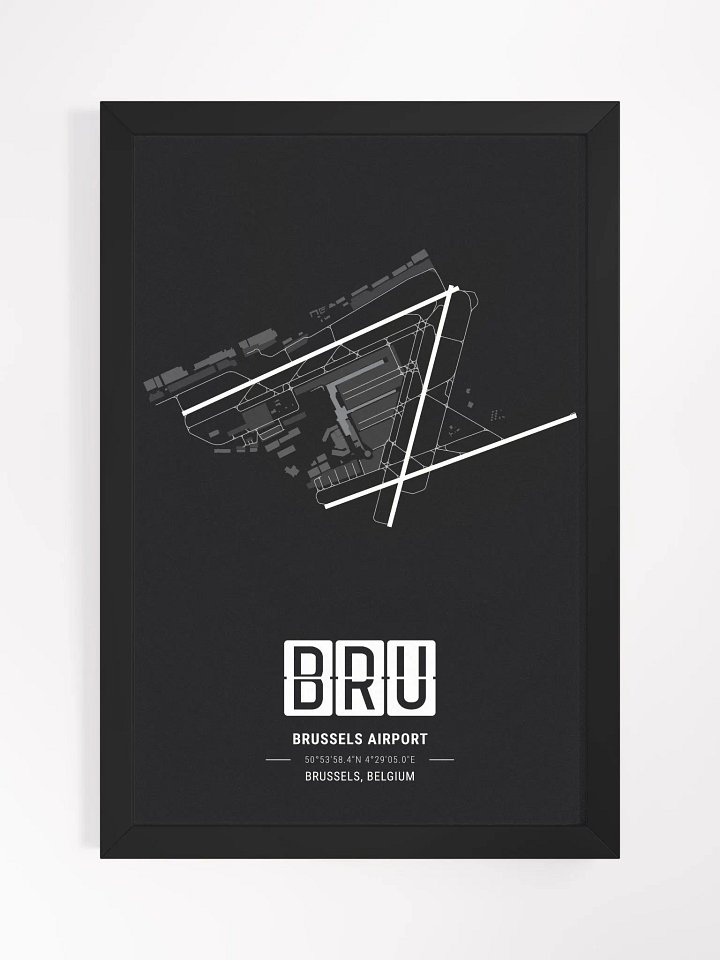 Framed Airport BRU Premium Map On Matt Paper product image (1)