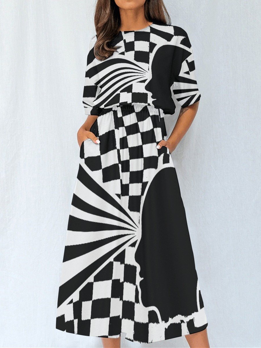 Monochrome Radiance Midi Dress product image (3)
