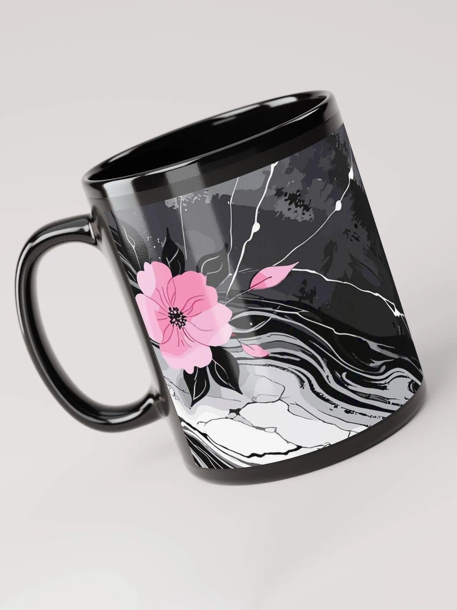 Pink Floral Elegance Marble Mug product image (1)