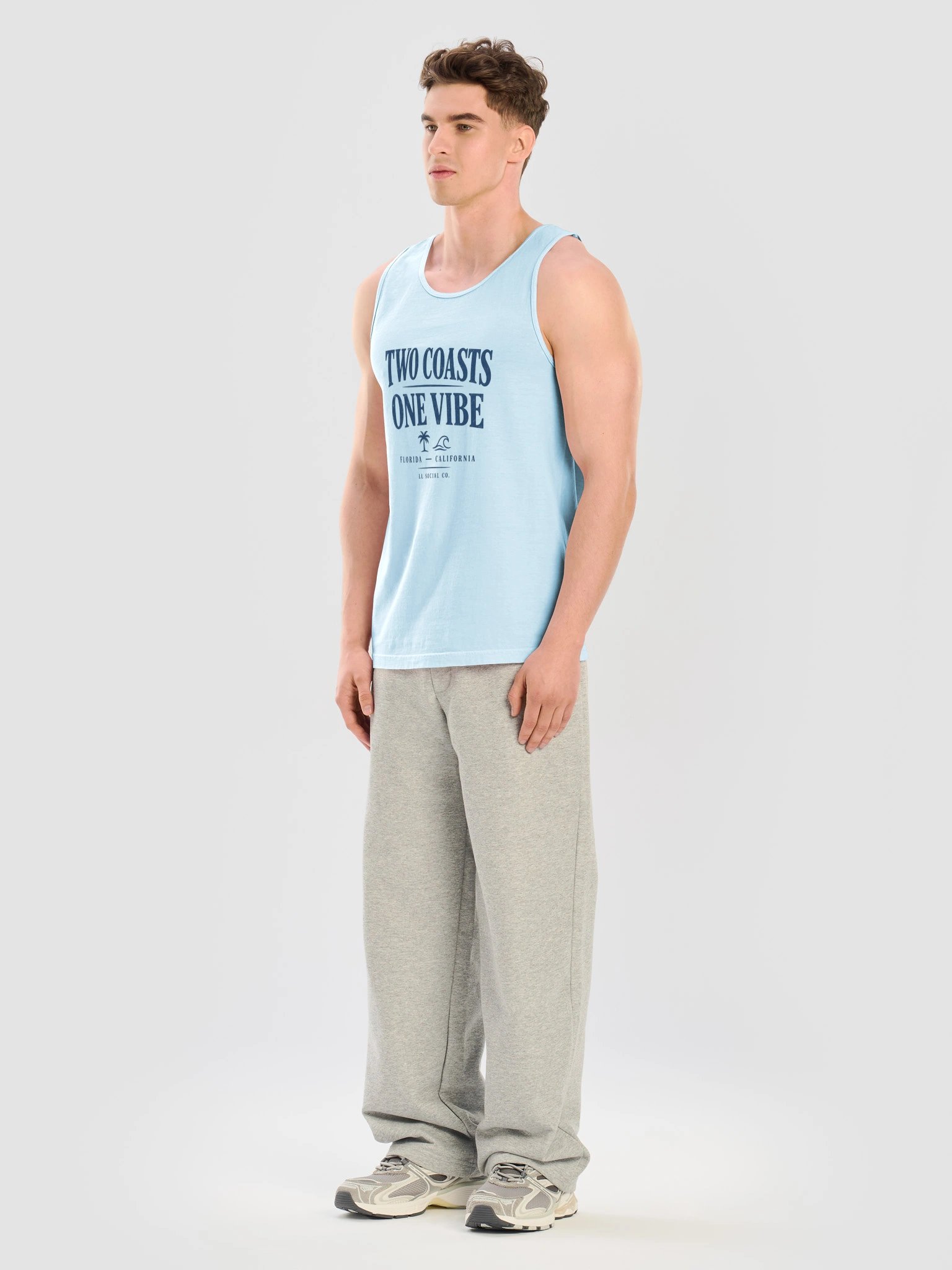 LL Social Co. Two Coasts One Vibe Tank — Florida to California - Navy product image (49)