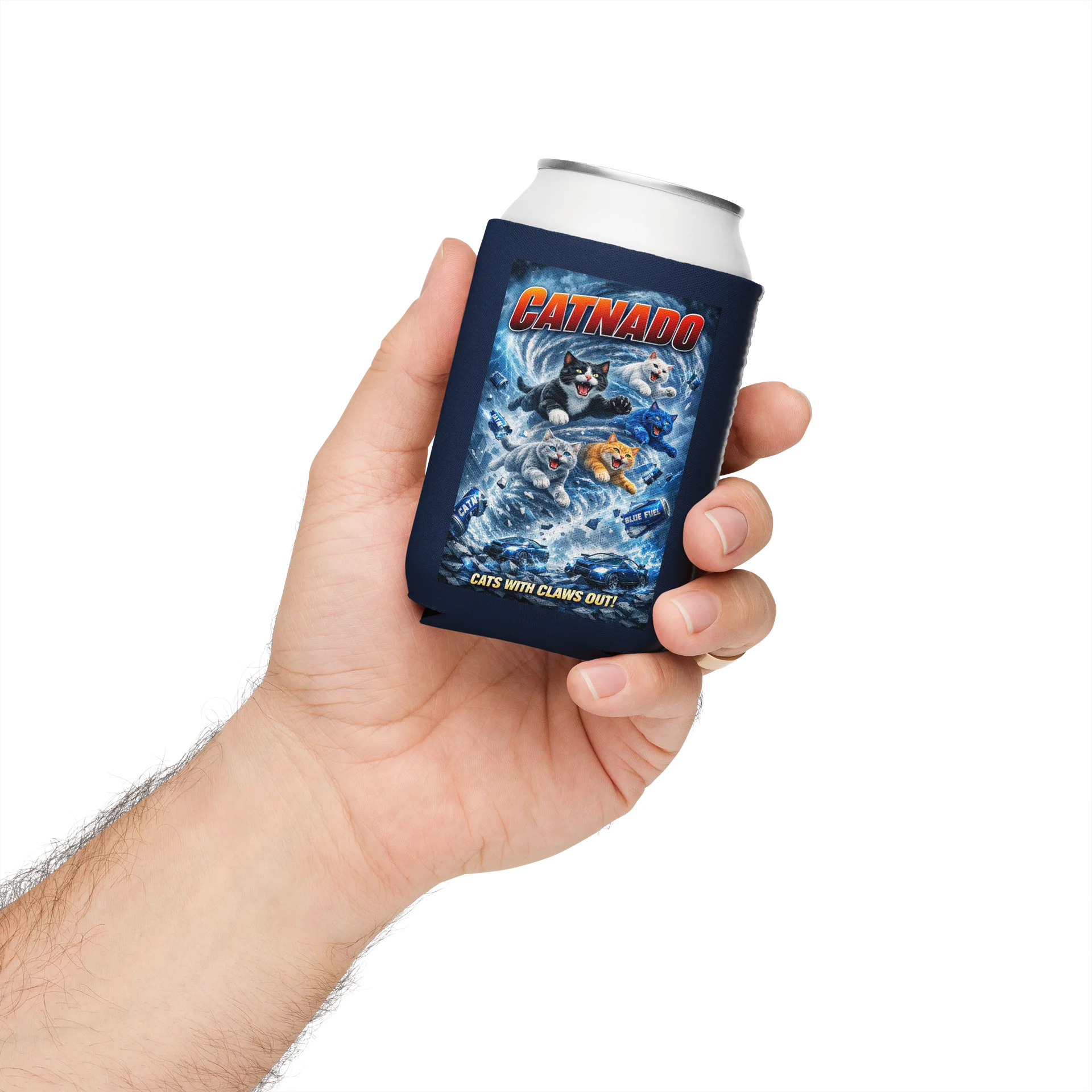 Catnado Blue fuel Can coozie product image (3)