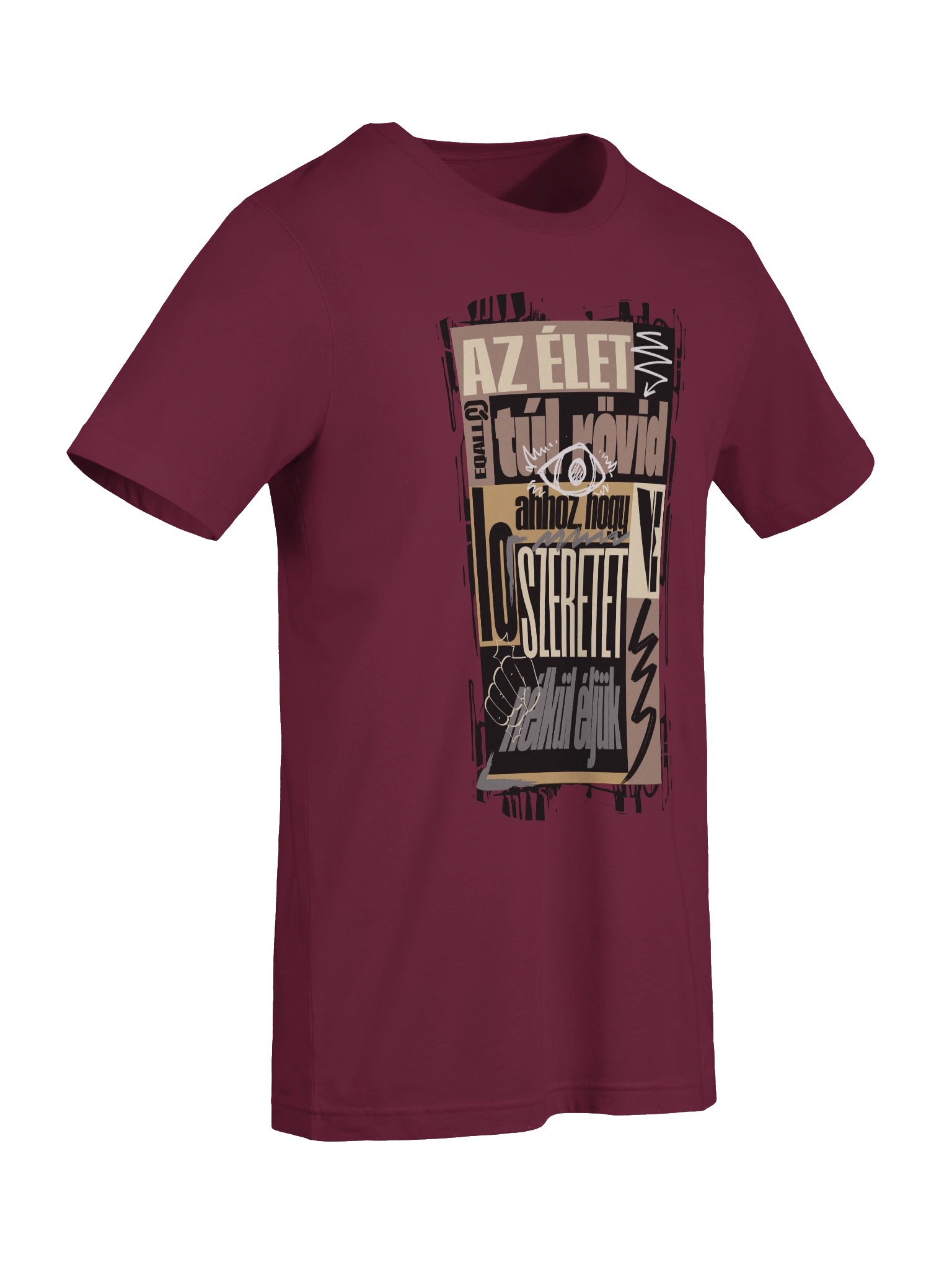 Szeretet? Az élet túl rövid... Bella + Canvas Unisex R3CVR.i Póló_EQALL® Originals_Barna / Bézs product image (9)