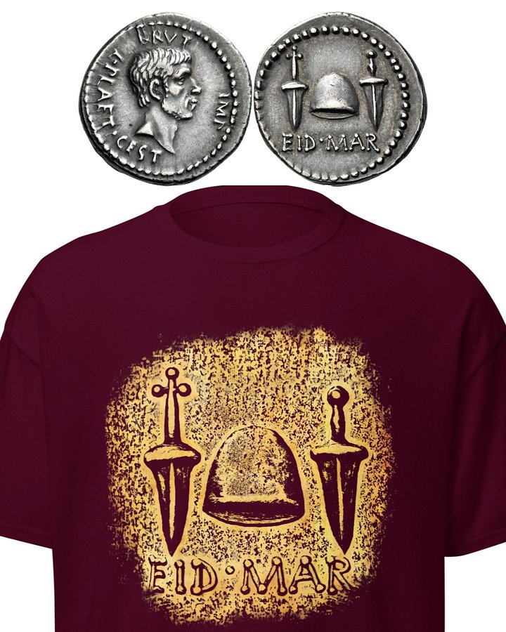 Julius Caesar & Brutus the Ides of March Authentic Roman Art from 44 BC, T-Shirt product image (2)