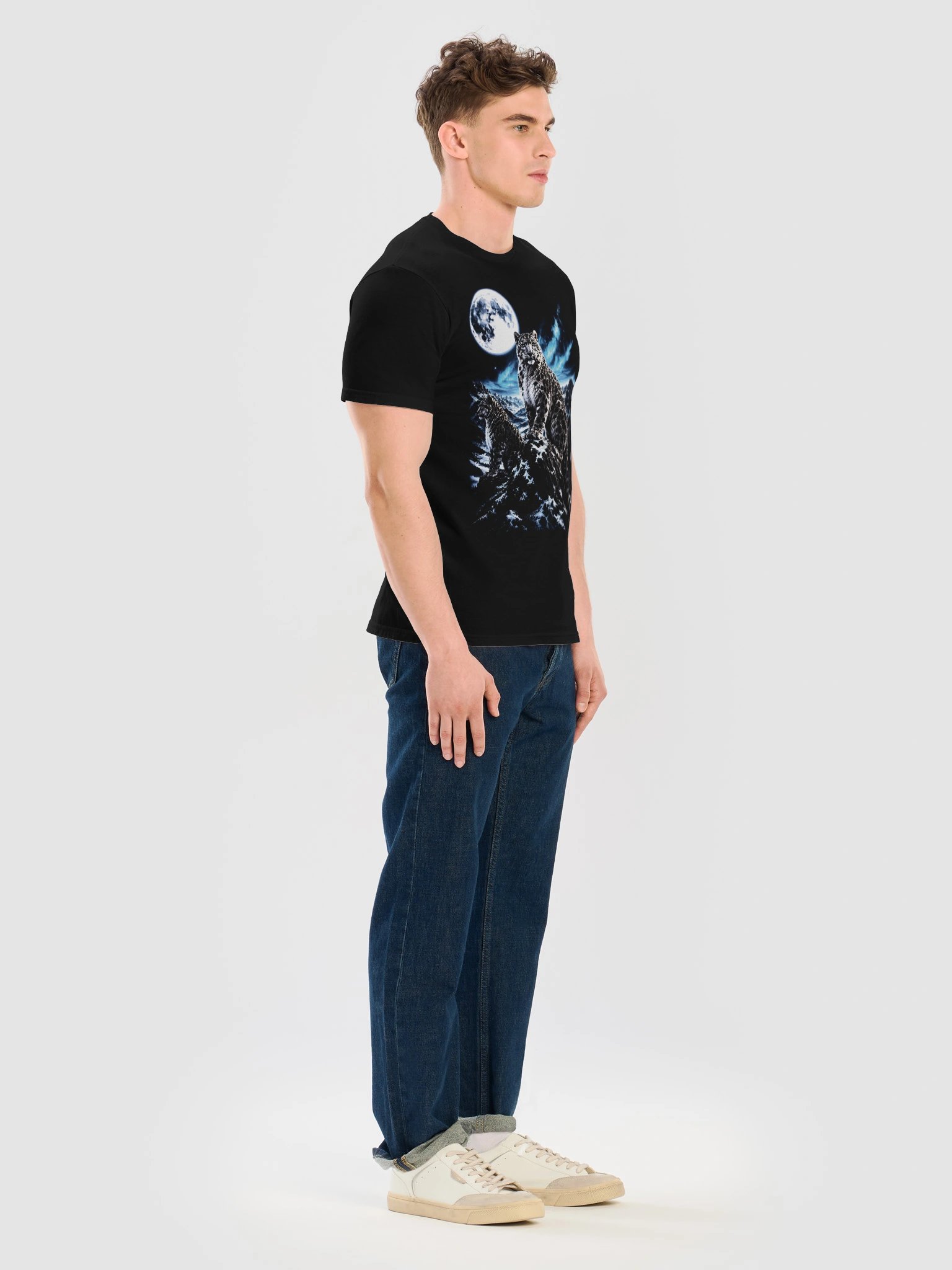 Snow Leopard Howling Moon Tshirt | Legendary Wildlife Shirt product image (8)