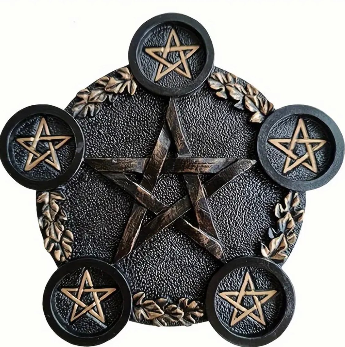 ‏Resin Pentagram Altar Plate – Mystical Star Tray, Home & Candle Décor طبق مذبح نجمة خماسية من الراتنج – زينة غامضة للمنزل والشمع product image (2)