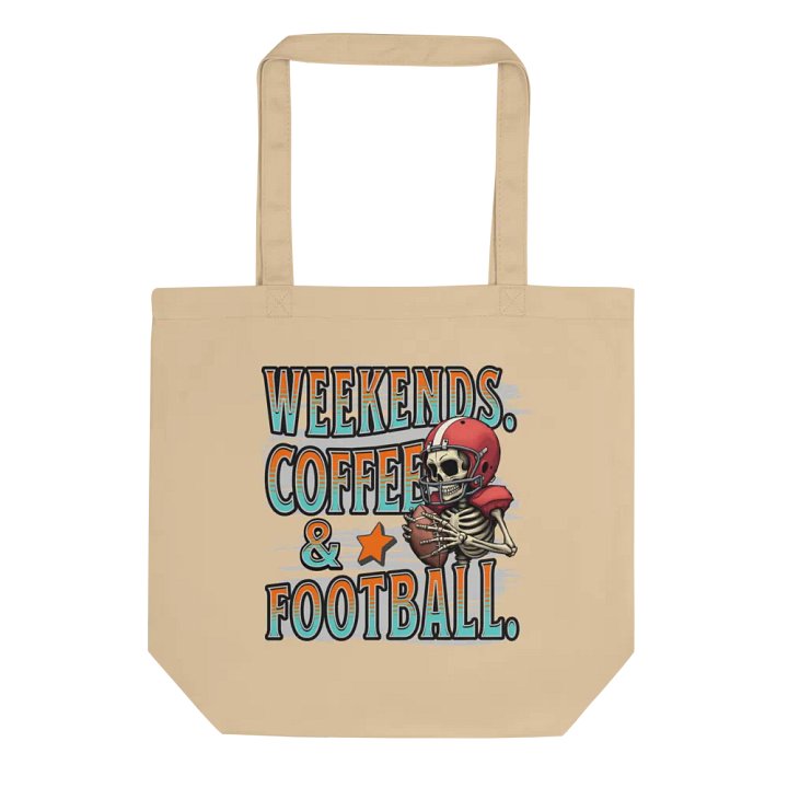 Weekends Coffee And Football Skeleton Warrior Eco Tote product image (1)