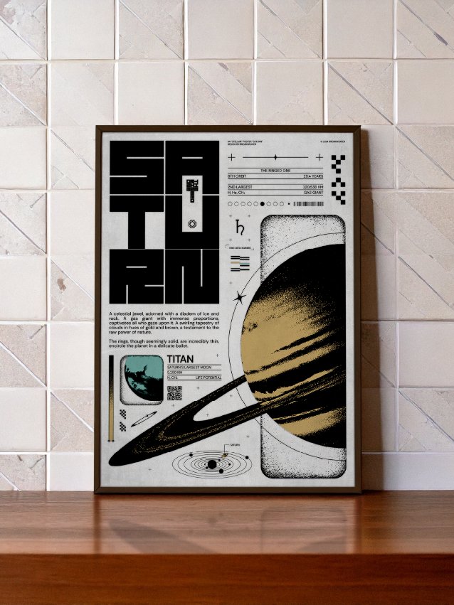 Dominion : Saturn — Bold Brutalist Digital Print for Modern Interior product image (1)