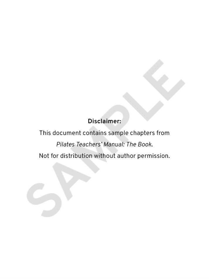 Sample chapters - Pilates Teachers' Manual: The Book product image (2)