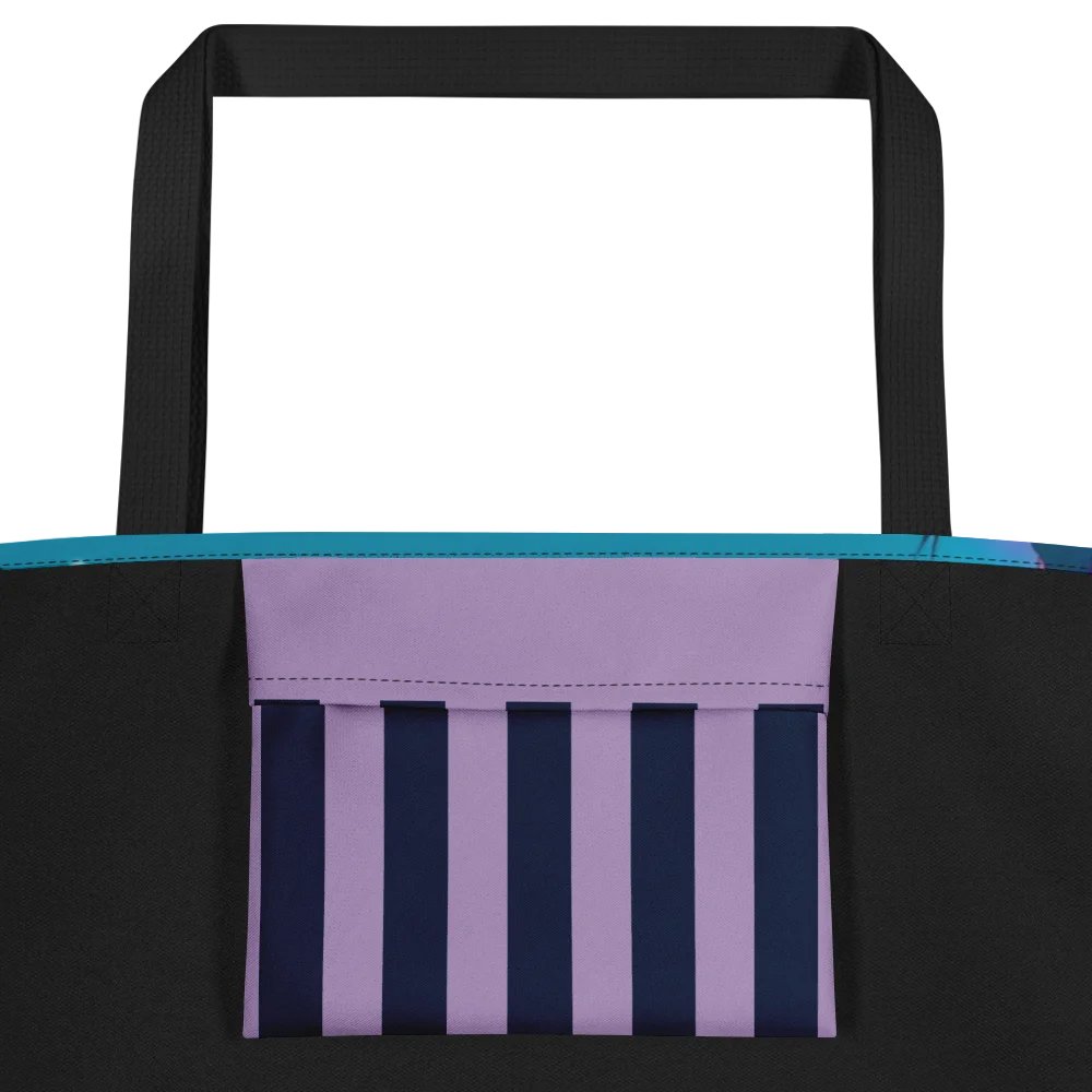 Large Tote Bag w/ Pocket- Holiday Signal: Sleigh the Frequency product image (2)