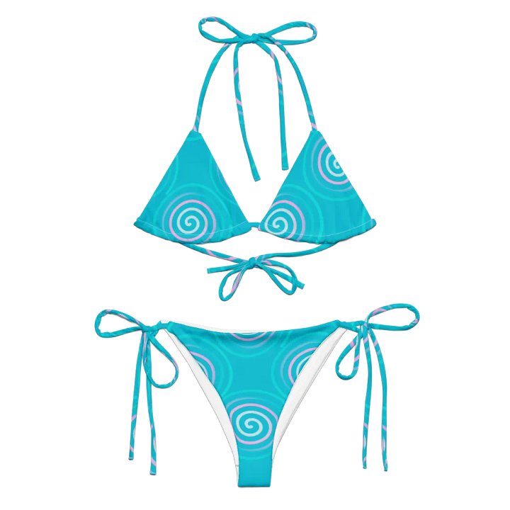 Beautiful Minimalist Ocean Swirl Pattern String Bikini product image (1)