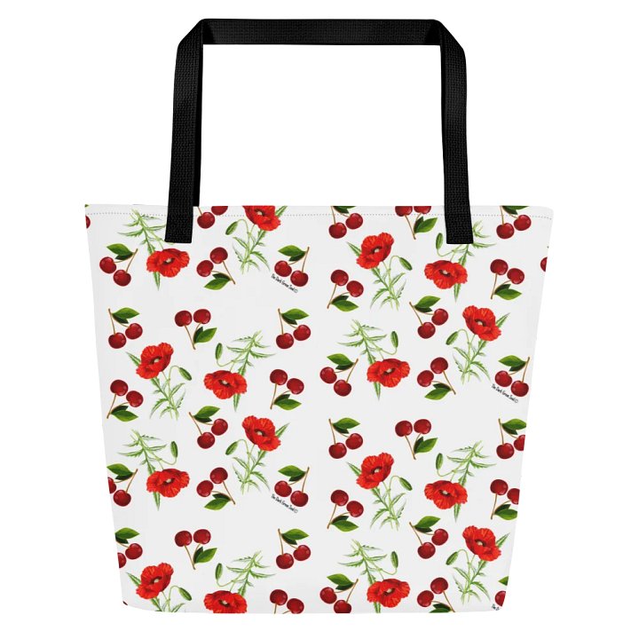 Poppies and Cherries Red and White - Tote Bag product image (1)