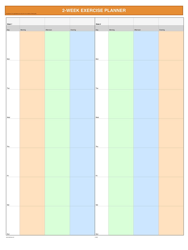 2 Week Exercise Planner product image (1)