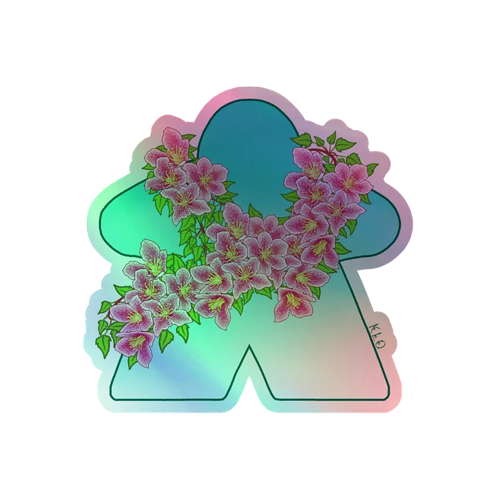 Spring Flower Meeple Holographic Sticker product image (4)