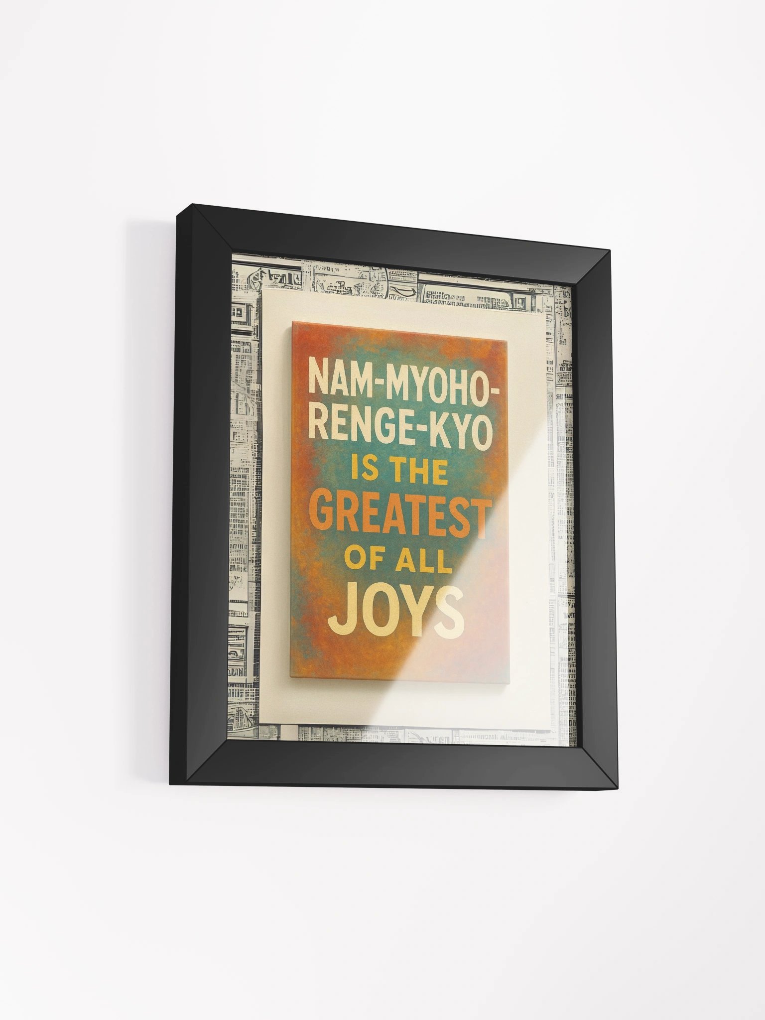Nam-Myoho-Renge-Kyo Wall Art – "The Greatest of All Joys" Quote – Framed Buddhist Poster for Home or Altar product image (2)