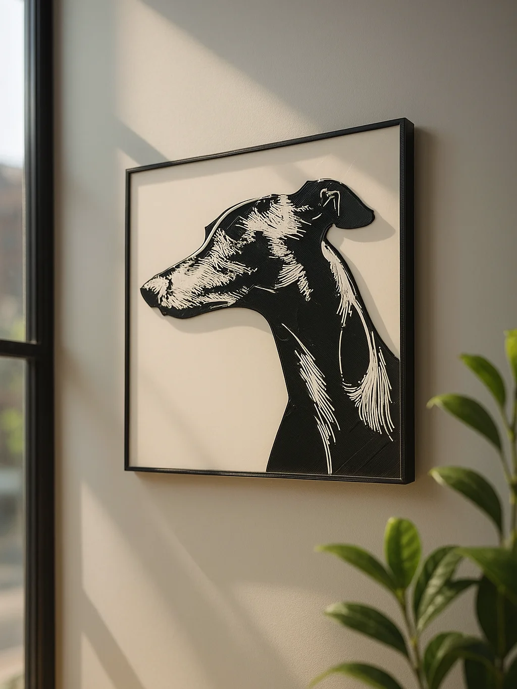 3D Printed Greyhound Profile Portrait product image (1)