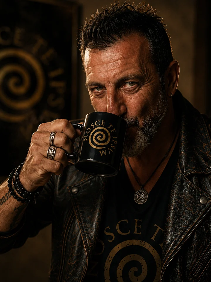 Frank Santo & The Visionmakers — "Nosce Te Ipsum" Mug · Black product image (1)