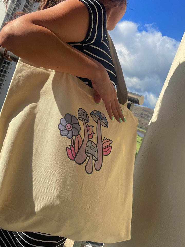Smiling Mushroom Garden Tote Bag product image (1)