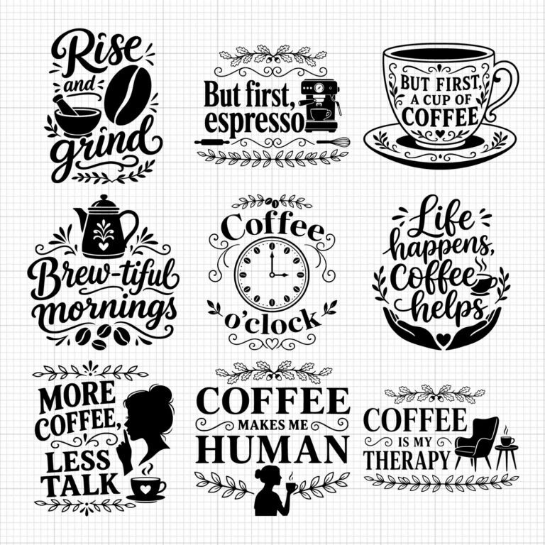 Coffee Bar Sayings SVG Bundle – 28 Kitchen & Mug SVG Files for Cricut, Laser & Crafting product image (4)