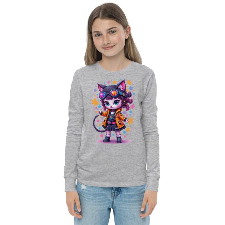 Whimsical Gadget Kitty Long Sleeve Tee product image (4)
