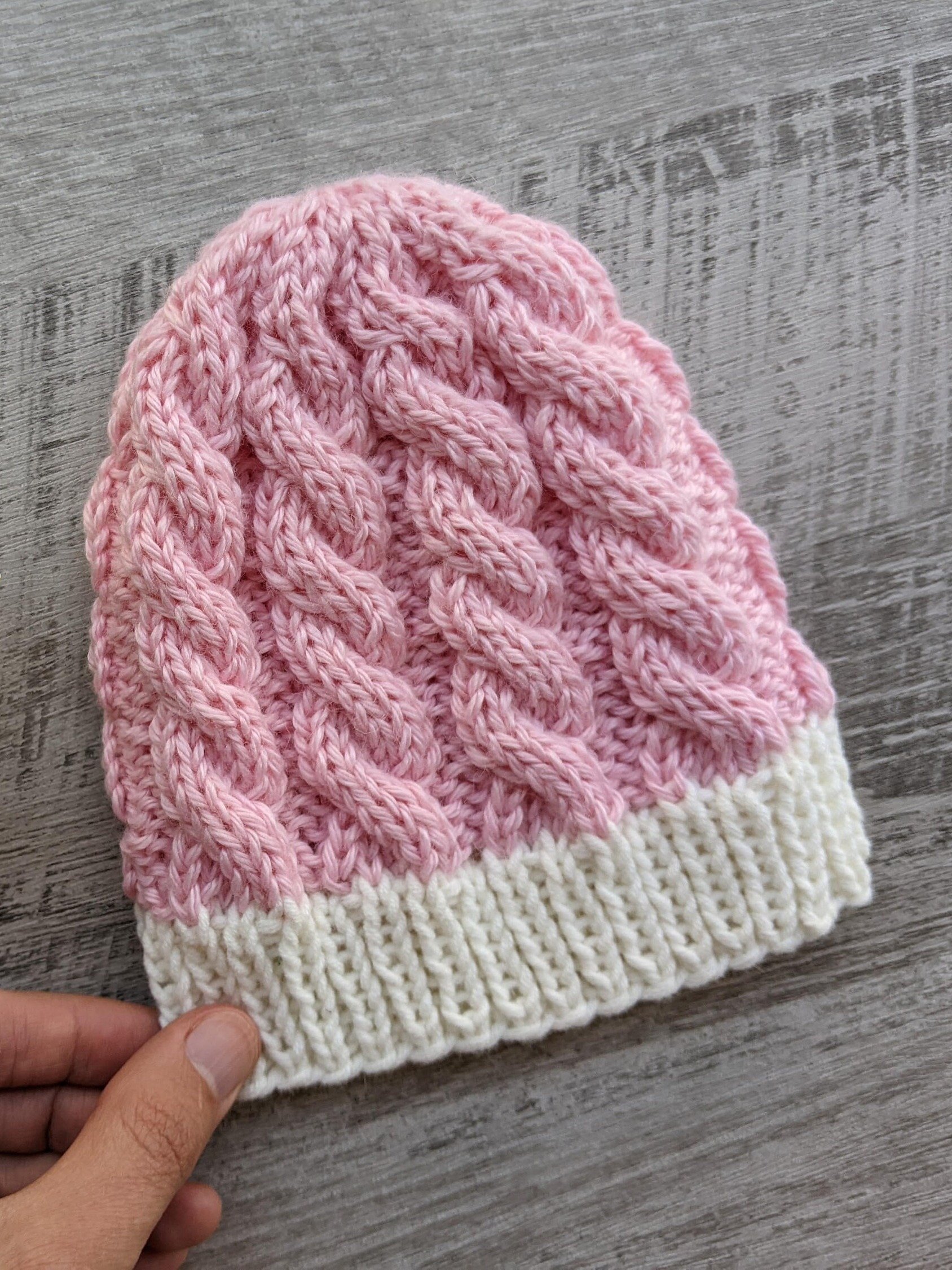Newborn Cable Knit Beanie Pattern product image (3)