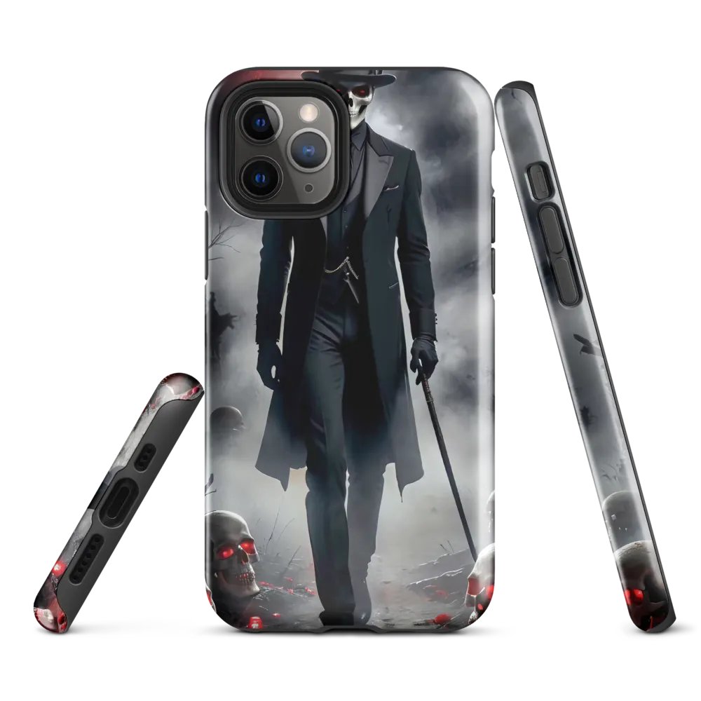 Shadow Walker iPhone Tough Case - Mysterious Skull Gentleman Design product image (2)
