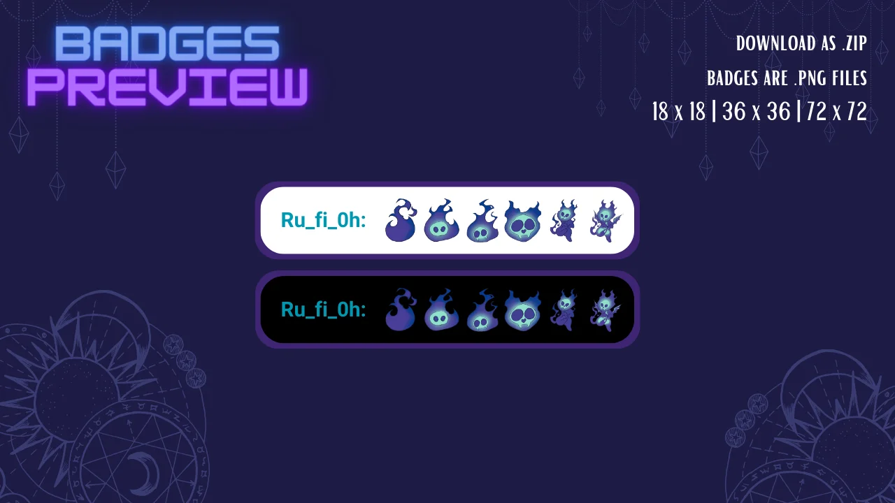 Vampire Bat Ghost Kitty Sub/Bit Badges product image (2)