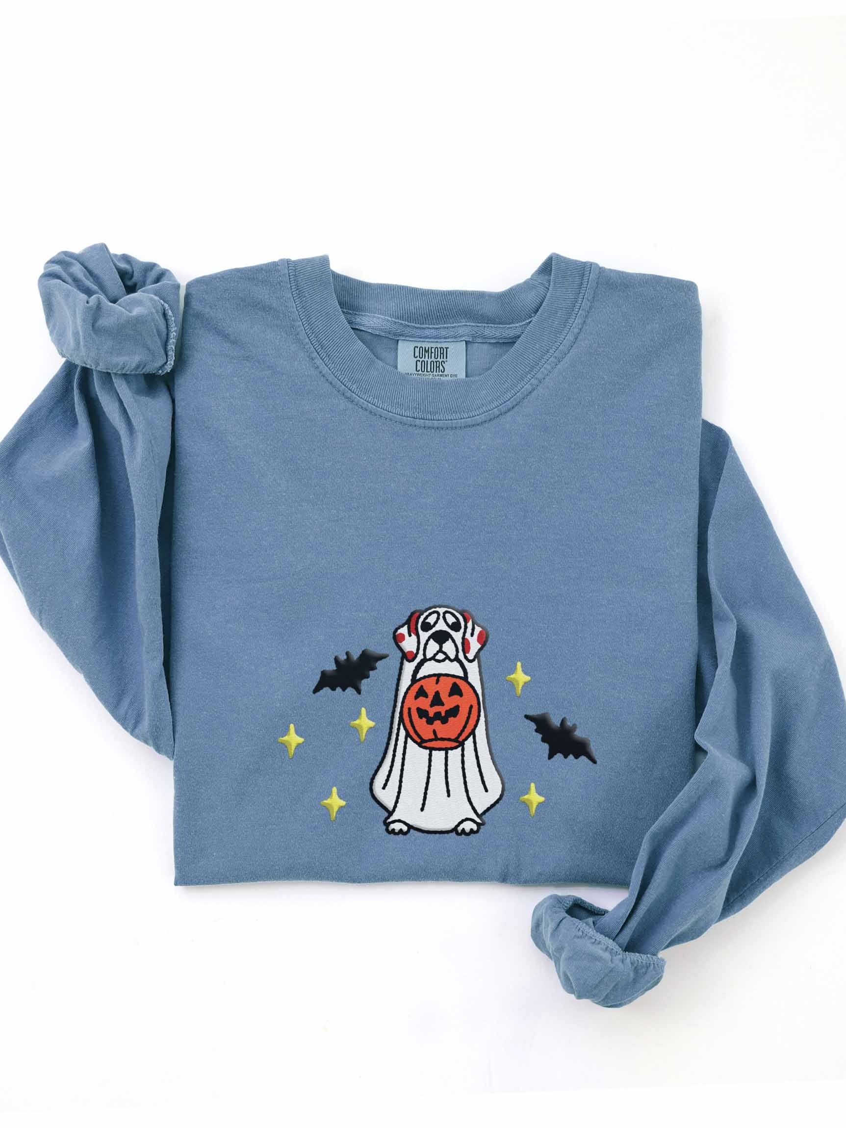 Halloween Dalmatian(Liver) Embroidered Long-Sleeve T-Shirt product image (1)