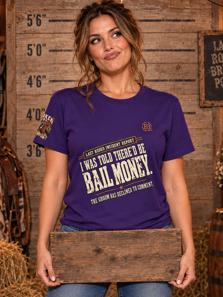 Funny Bachelorette Party Shirt — I Was Told There’d Be Bail Money | Bachet™ Broken Marriage™ product image (1)