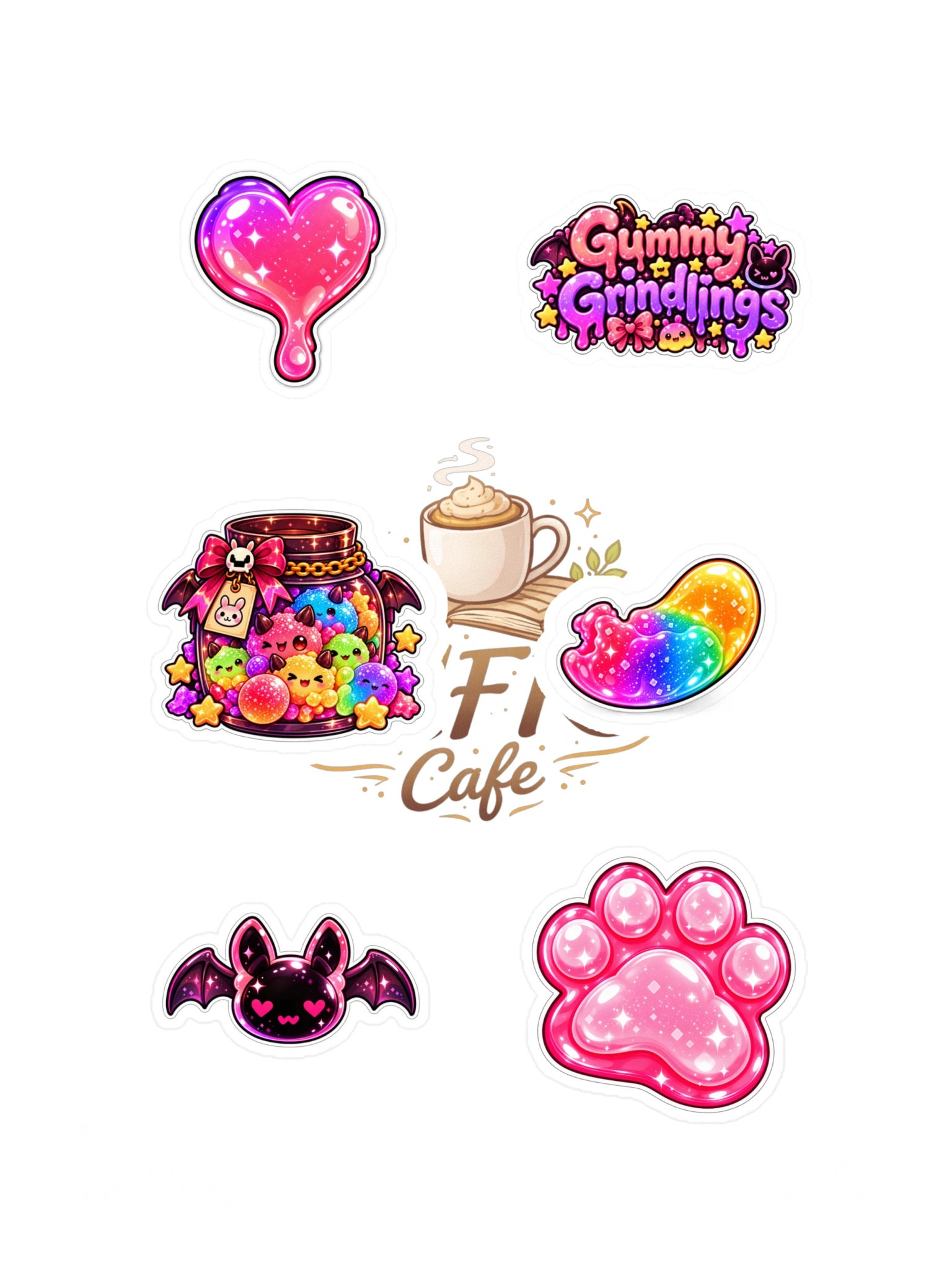 The AFK Cafe™ Gummi Grindlings | 6-Piece Sticker Pack Vol. 4 product image (3)
