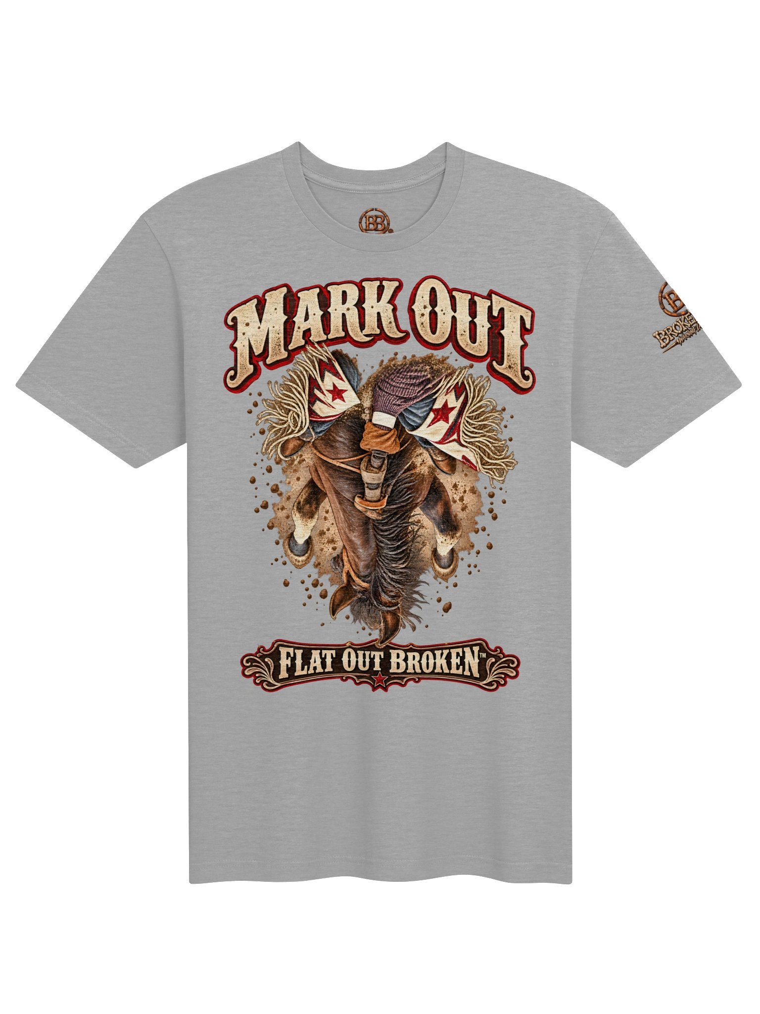 Bareback Bronc Riding Shirt — Mark Out Rodeo Tee | Broken Roughstock™ product image (3)