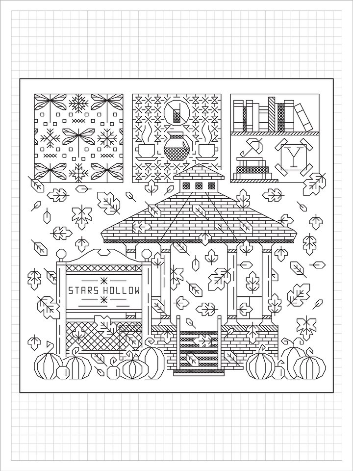 Copper Boom • Blackwork Cross Stitch Pattern • PDF Digital Download product image (1)