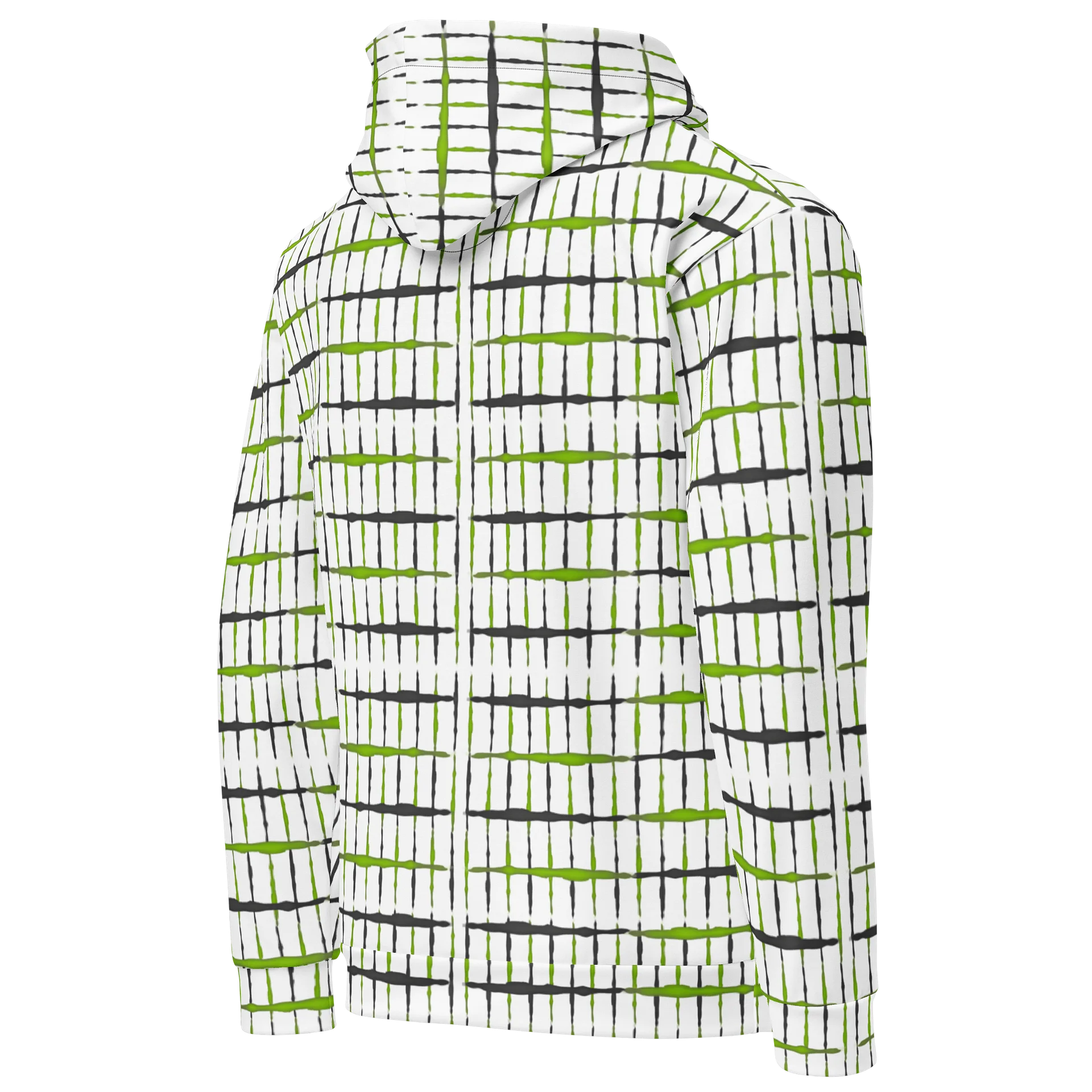 Neon Pulse Grid – Urban Style Green Interlock Unisex Hoodie product image (9)