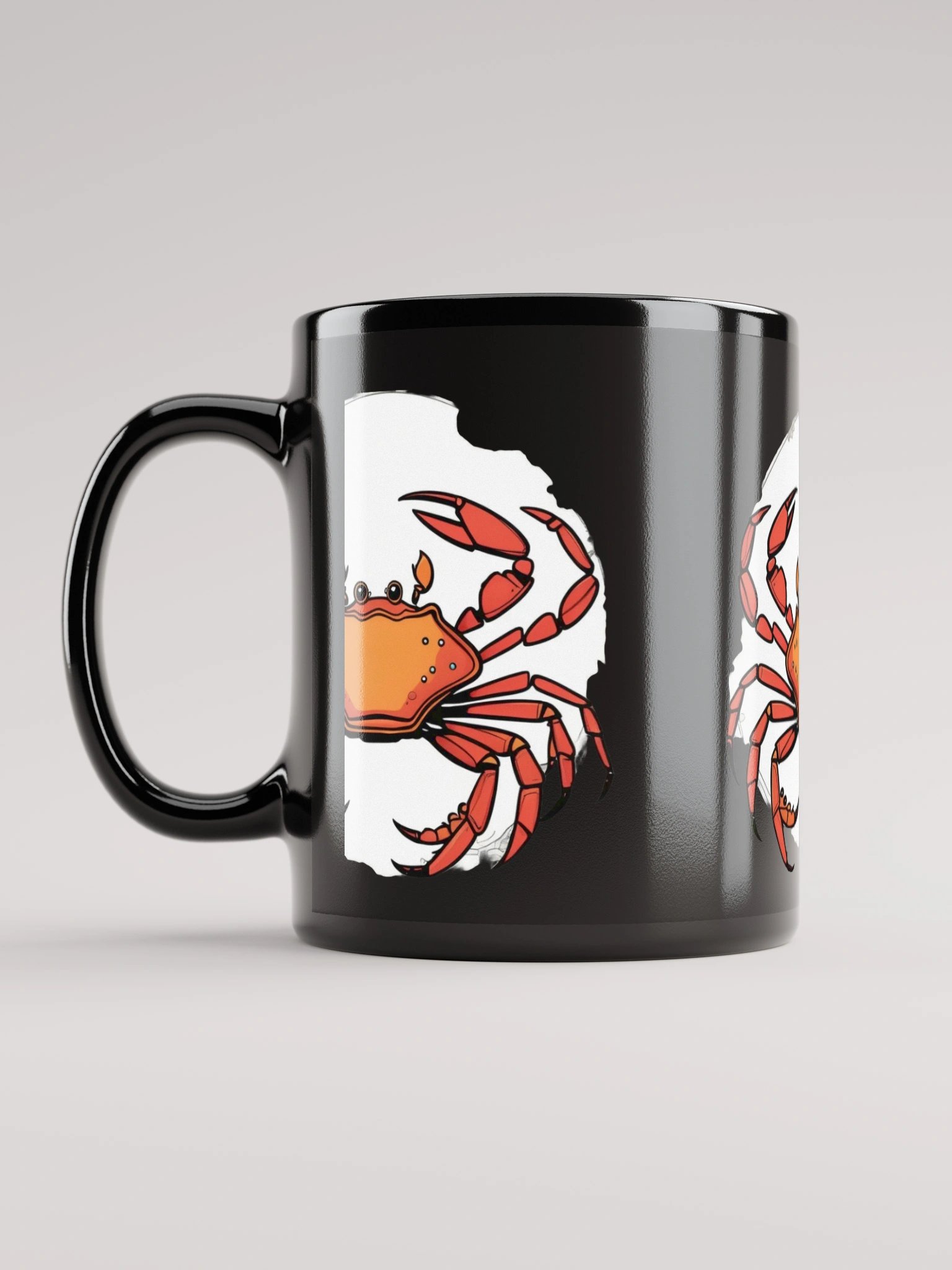 Cartoon Crab Black Glossy Mug product image (12)
