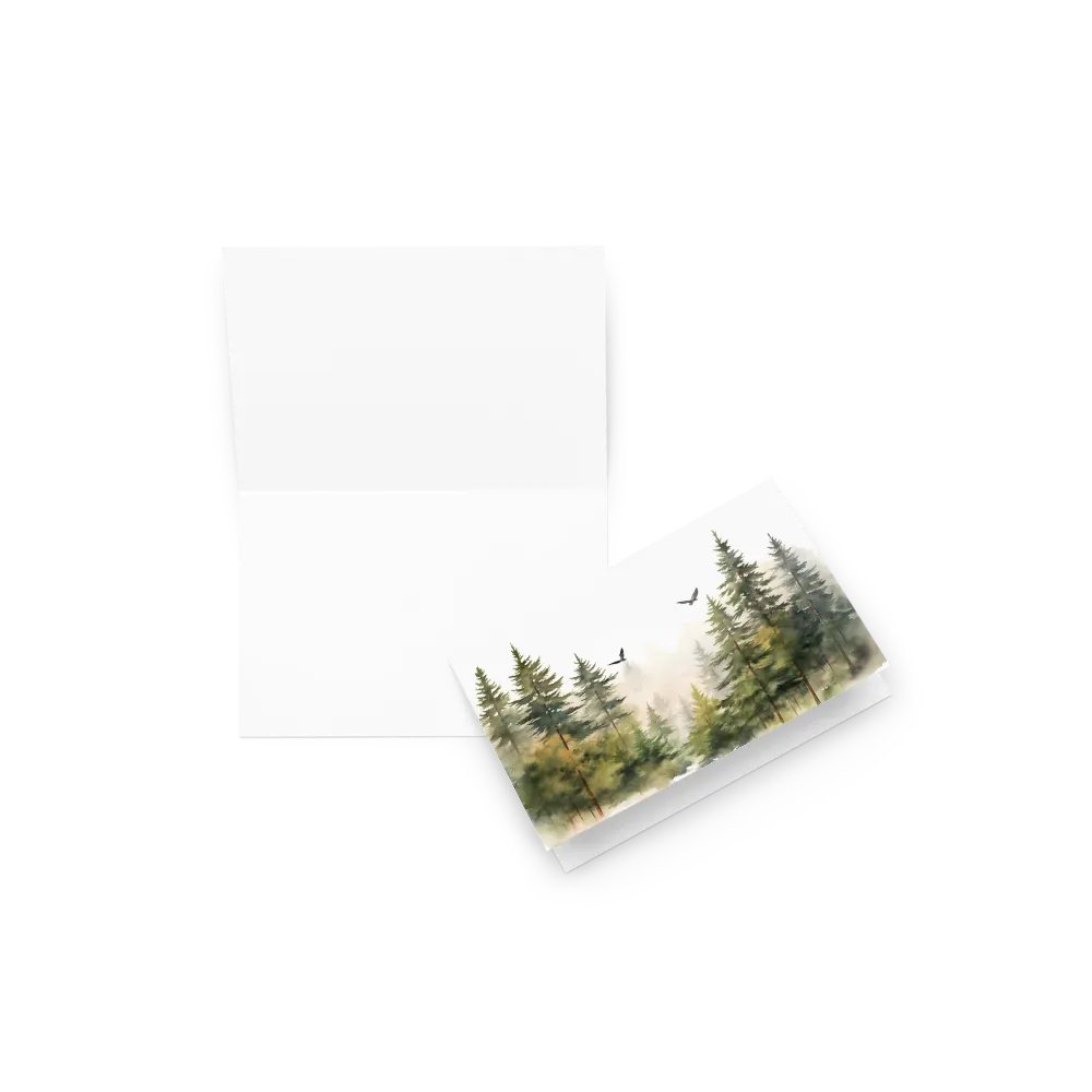 All-Occasion Greeting Card: Flying Birds Over Fir trees product image (5)