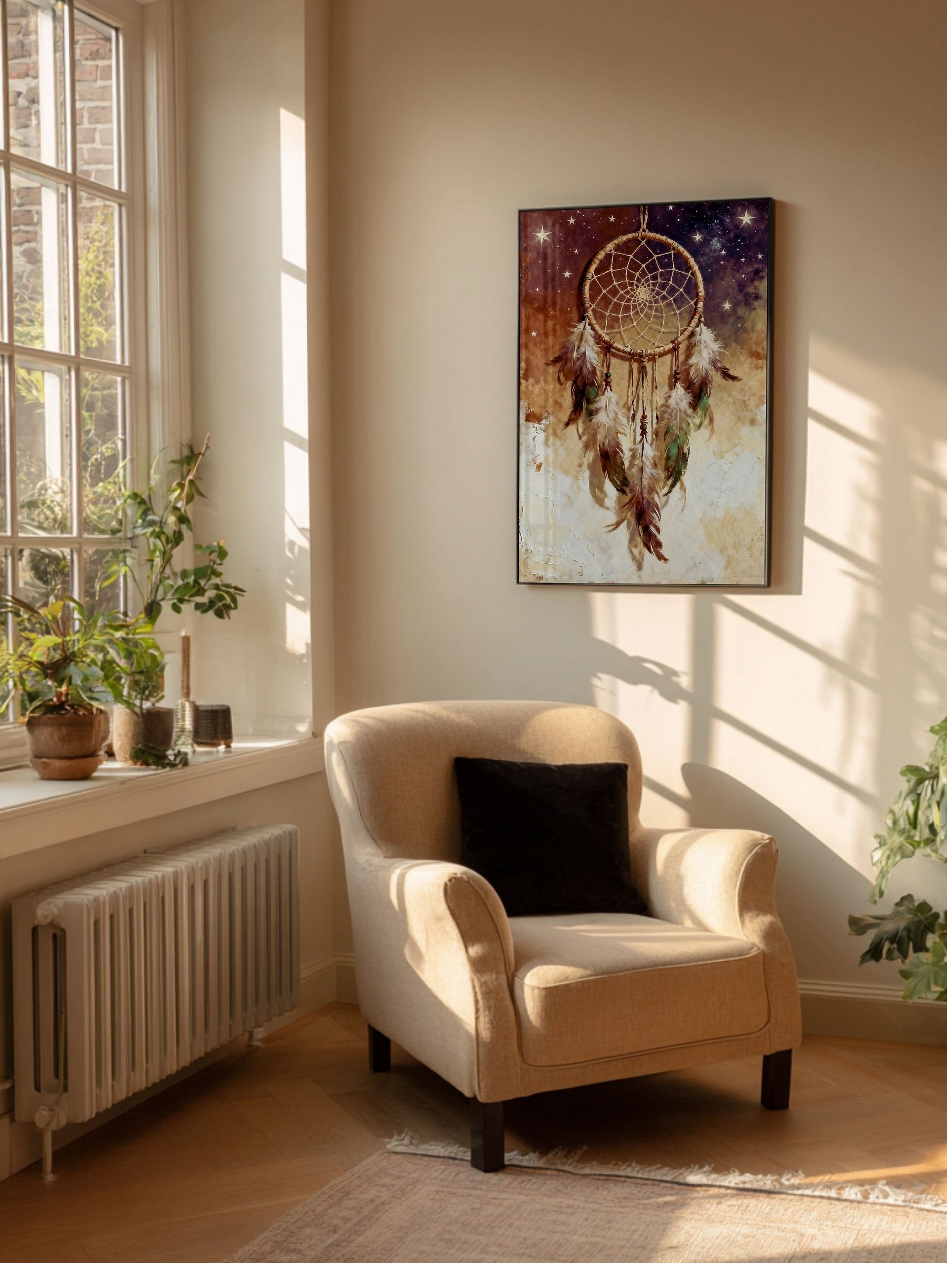 Dreamcatcher in the Wind Wall Art Printable | Native Inspired Digital Download | Starlit Sky Boho Decor | 5 High-Quality Sizes + PDF product image (12)