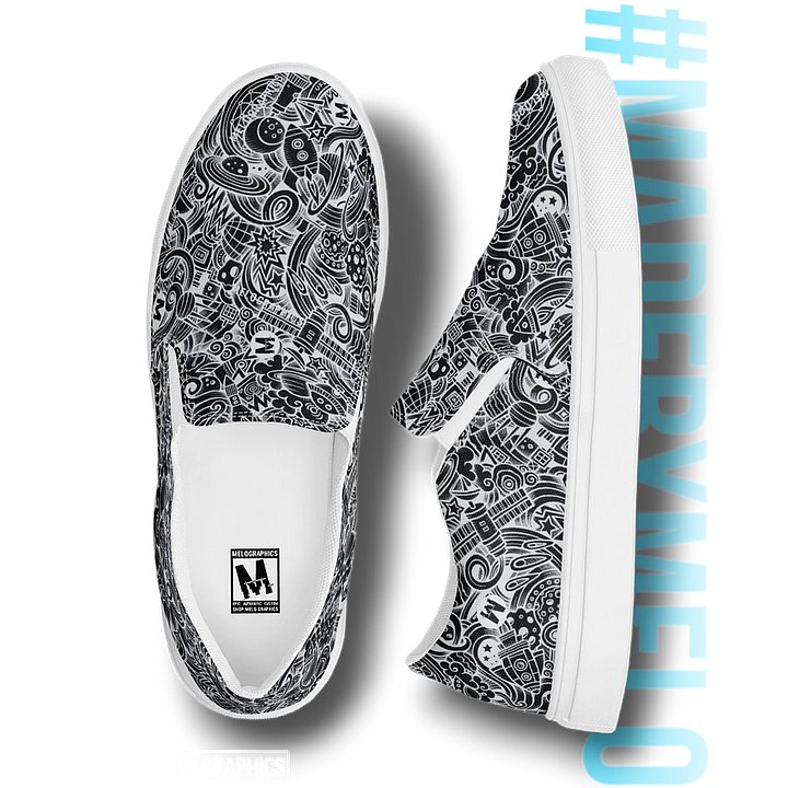 Dark Space Scribble - Men's Slip-ons | #MadeByMELO product image (1)