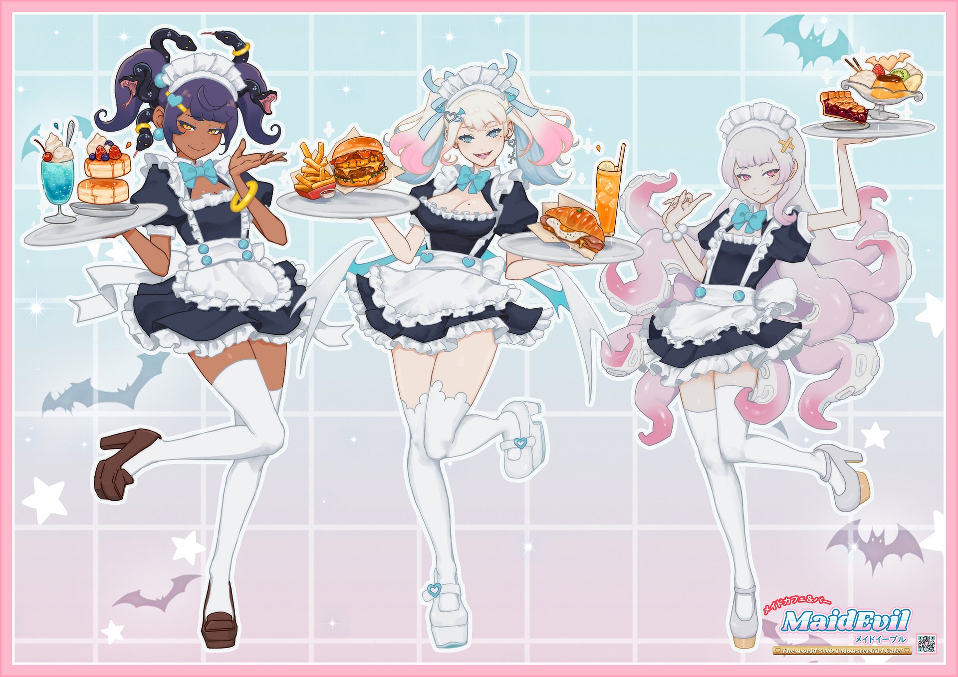 Monstergirl maids Acrylic Standees Bundle + Free print! product image (2)