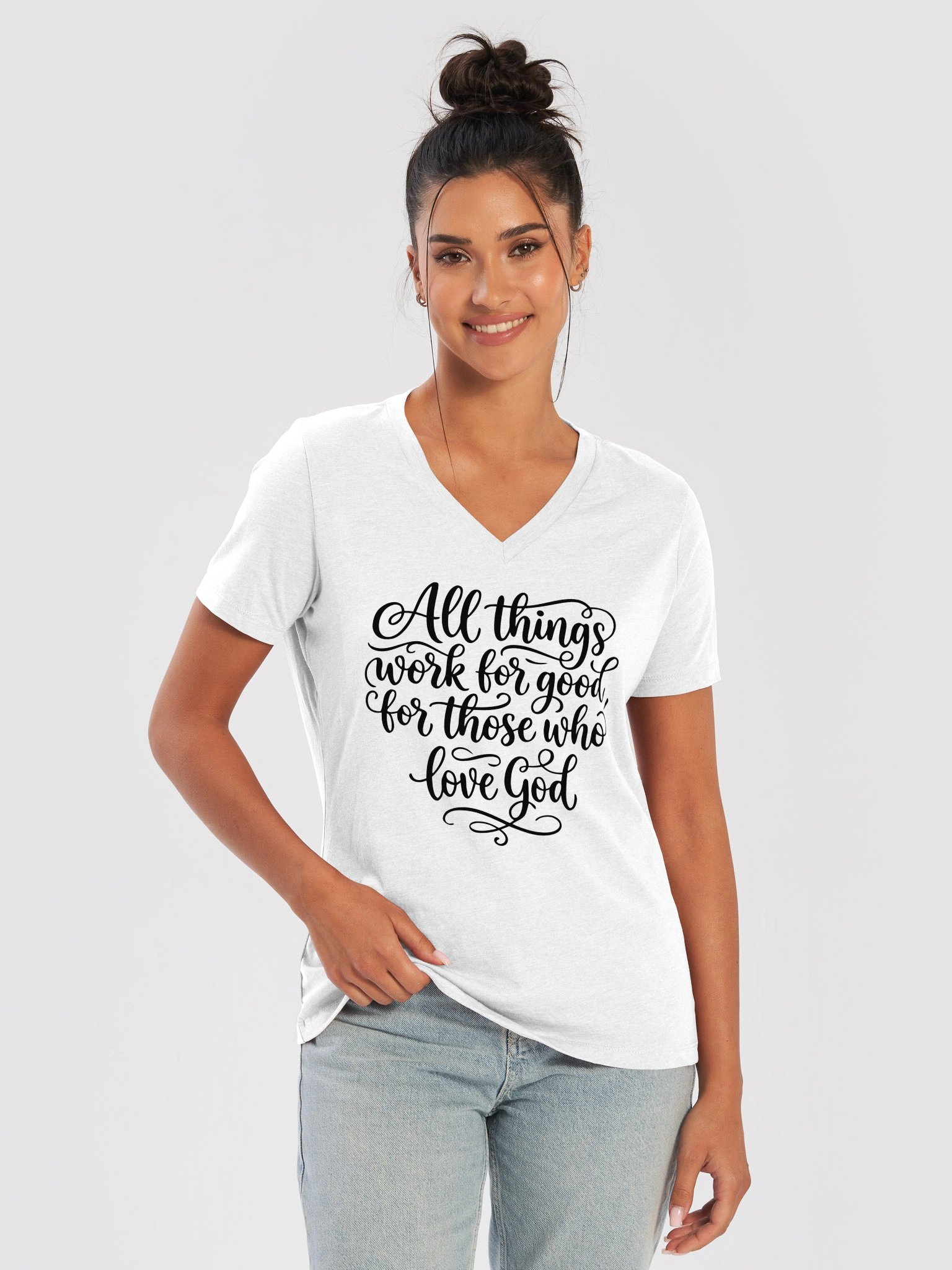 All Things Work Palm V-Neck Tee product image (1)